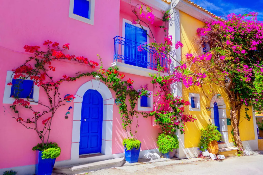 Colorful street in Kefalonia